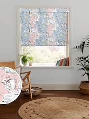 Cath Kidston Blue Power To The Peaceful Made To Measure Roman 100% Cotton Blinds - Image 1 of 6