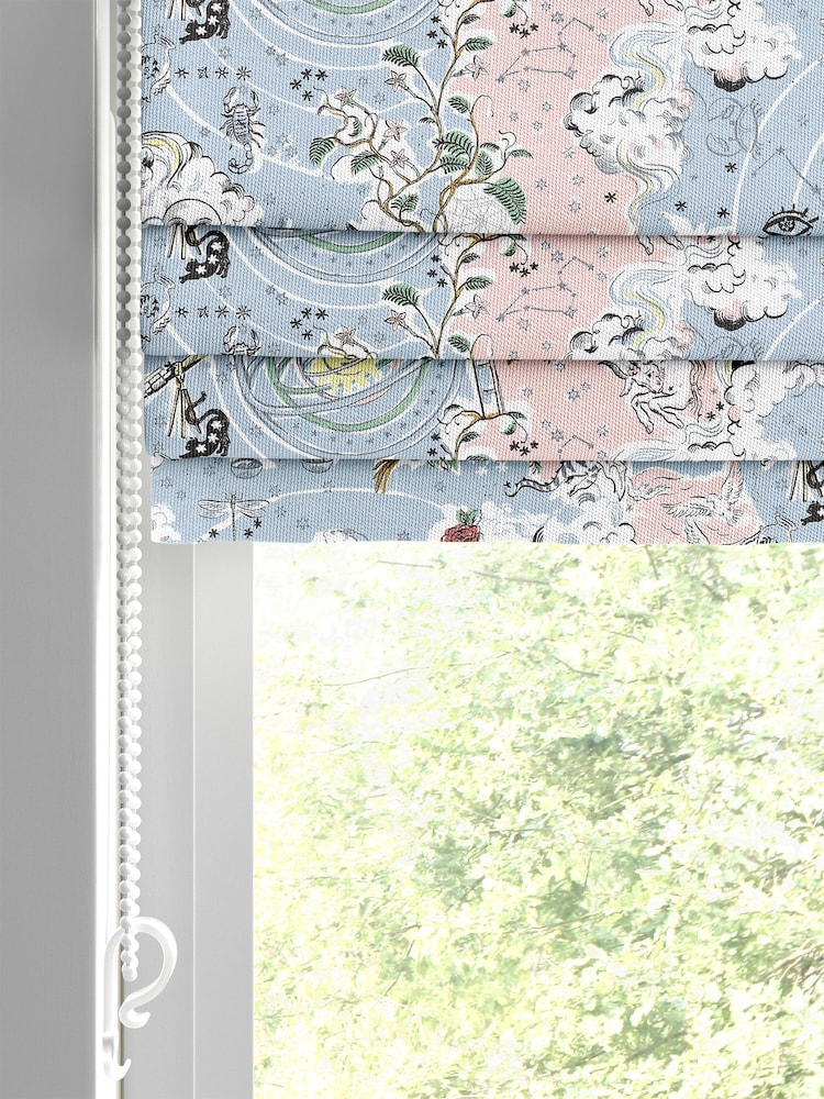 Cath Kidston Blue Power To The Peaceful Made To Measure Roman 100% Cotton Blinds - Image 2 of 6
