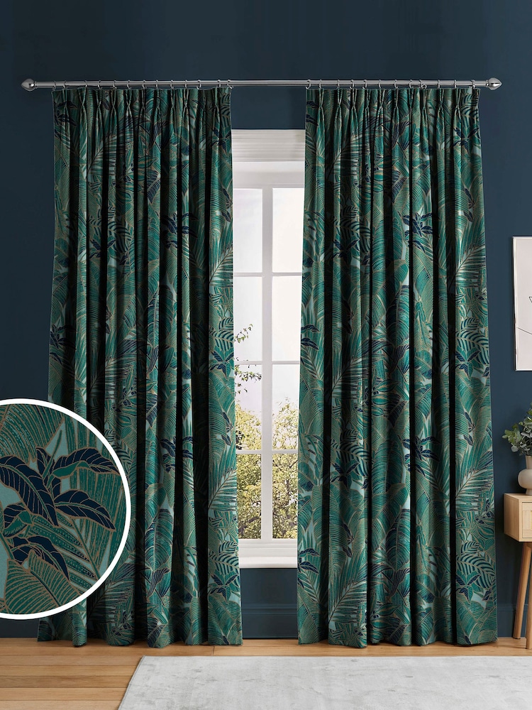 Graham & Brown Green Paradys Made to Measure 100% Cotton Curtains - Image 1 of 8