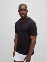 Negro - Pack de 3 camisetas de algodón 100% con cuello de pico Classic de BOSS - Imagen 6 de 9