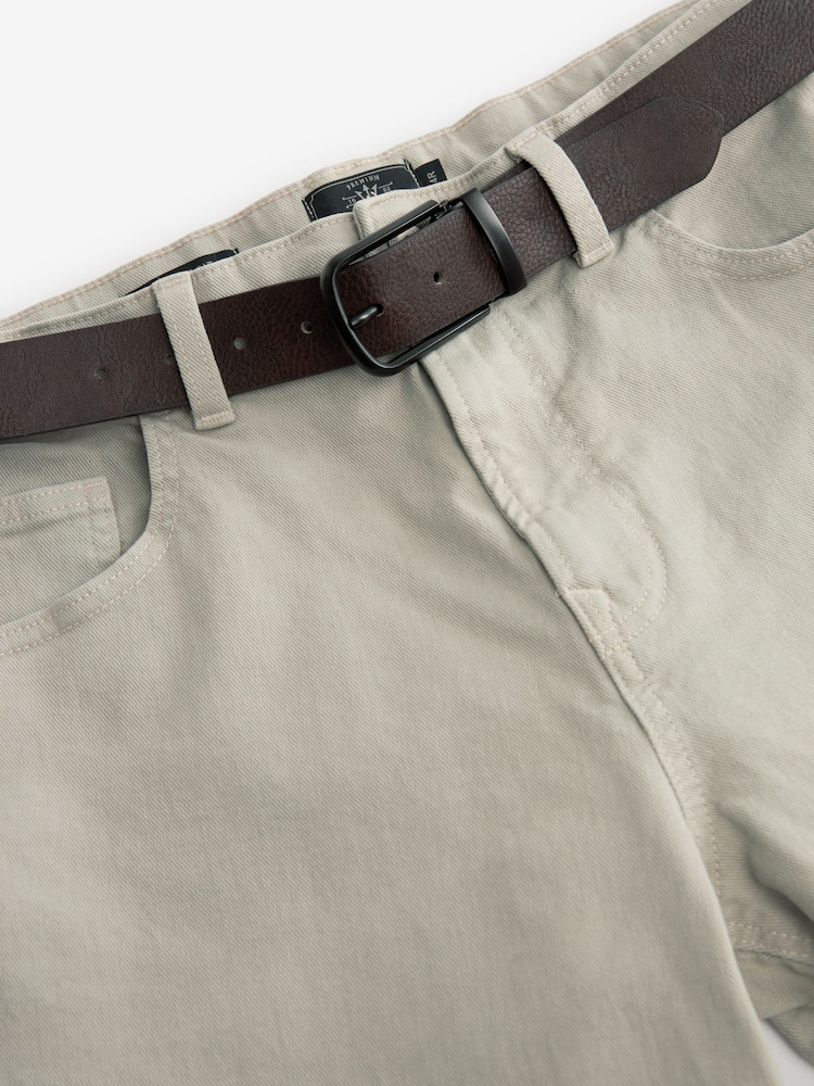 Stone Straight Fit Belted Authentic Jeans - Image 8 of 10