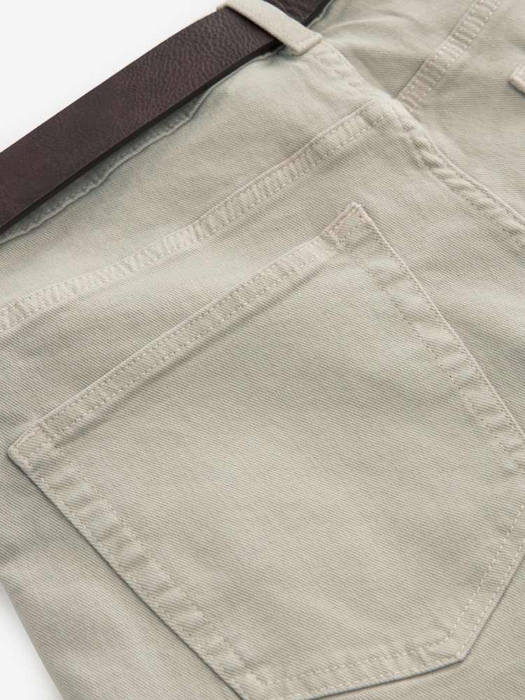 Stone Straight Fit Belted Authentic Jeans - Image 9 of 10