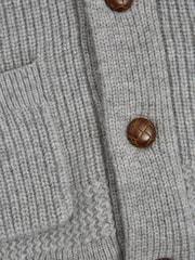 Reiss Soft Grey Melange King Junior Shawl Collar Cashmere Cardigan - Image 6 of 6