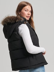 Superdry Black Vintage Everest Faux Fur Gilet - Image 2 of 5