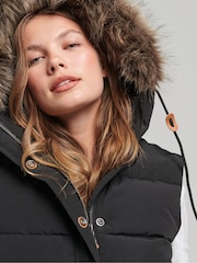 Superdry Black Vintage Everest Faux Fur Gilet - Image 4 of 5