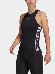 adidas Black Aeroready Train Essentials Regular 3-Stripes Tank Top - Image 1 of 7
