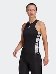 adidas Black Aeroready Train Essentials Regular 3-Stripes Tank Top - Image 3 of 7