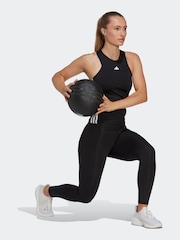 adidas Black Aeroready Train Essentials Regular 3-Stripes Tank Top - Image 4 of 7