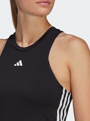 adidas Black Aeroready Train Essentials Regular 3-Stripes Tank Top - Image 5 of 7
