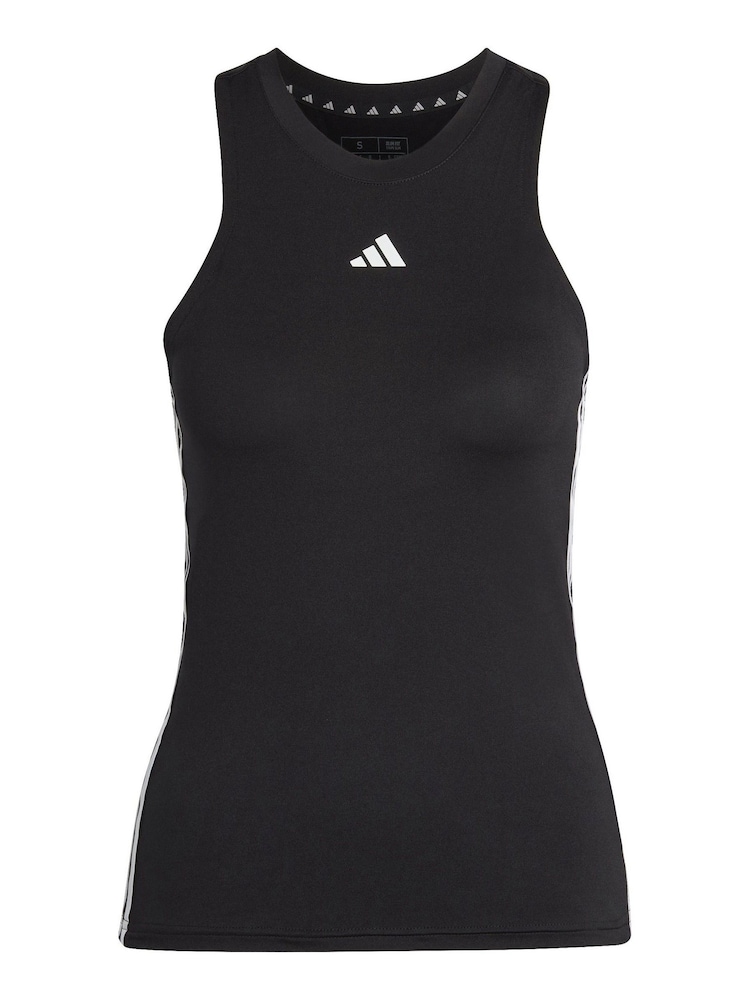 adidas Black Aeroready Train Essentials Regular 3-Stripes Tank Top - Image 7 of 7