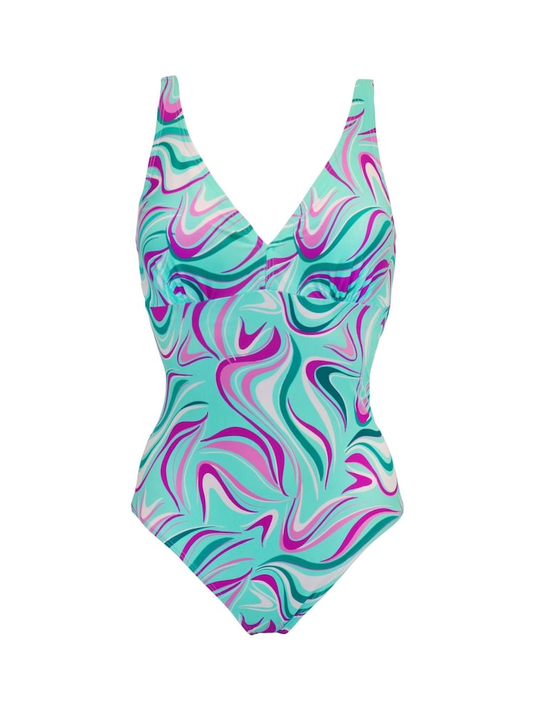 Pour Moi Green Carnival Control Swimsuit - Image 4 of 4