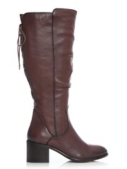 Moda In Pelle Gloriia Lace Back Rouched Long Boots - Image 1 of 5