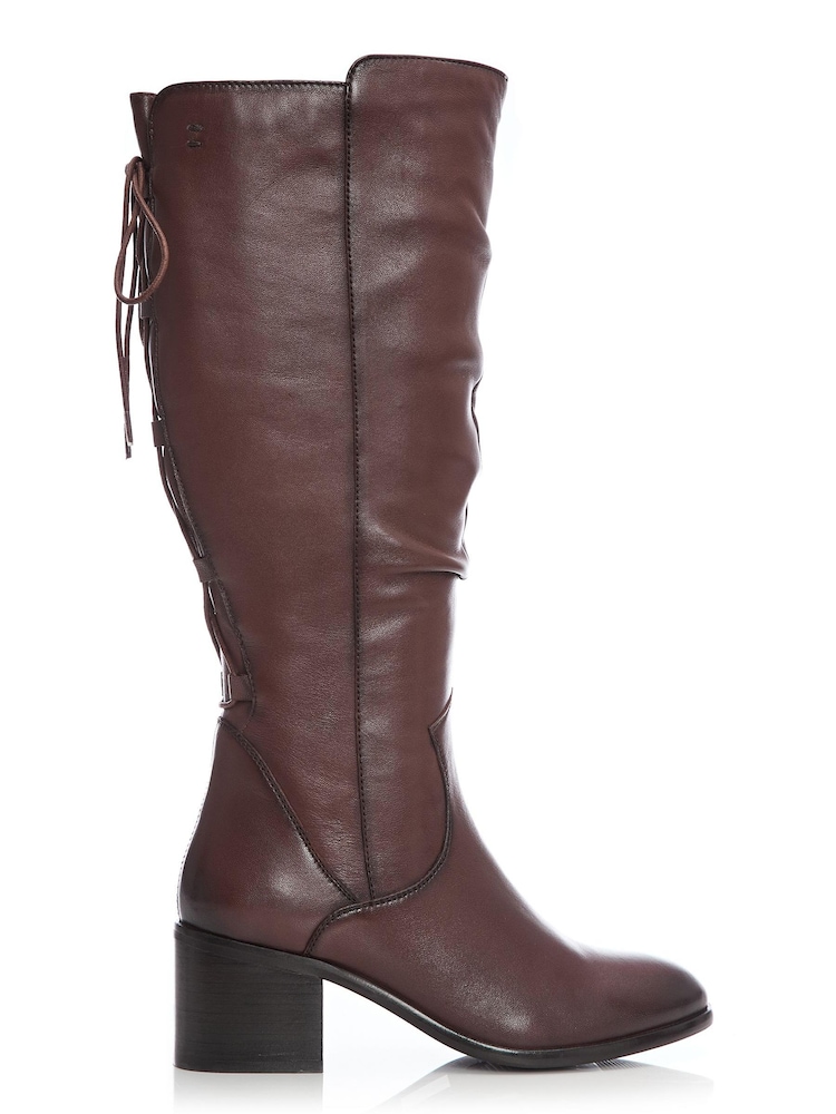 Moda In Pelle Gloriia Lace Back Rouched Long Boots - Image 1 of 5