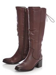 Moda In Pelle Gloriia Lace Back Rouched Long Boots - Image 4 of 5