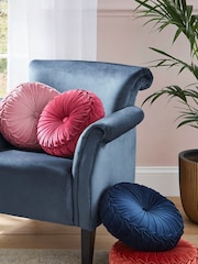 Laura Ashley Damson Purple Round Rosanna Cushion - Image 1 of 2