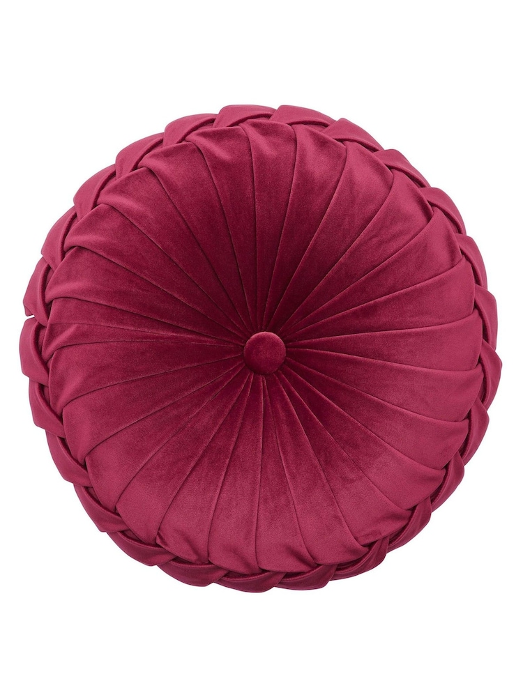 Laura Ashley Damson Purple Round Rosanna Cushion - Image 2 of 2