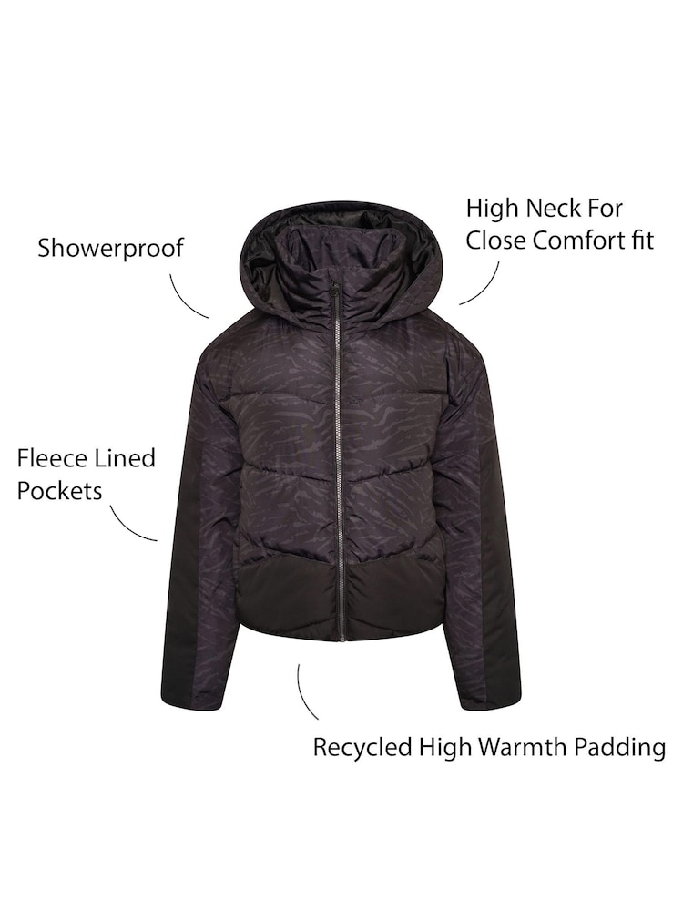 Black Zebra Dare 2b x Next Eventual Hooded Puffer Jacket - Image 9 of 9