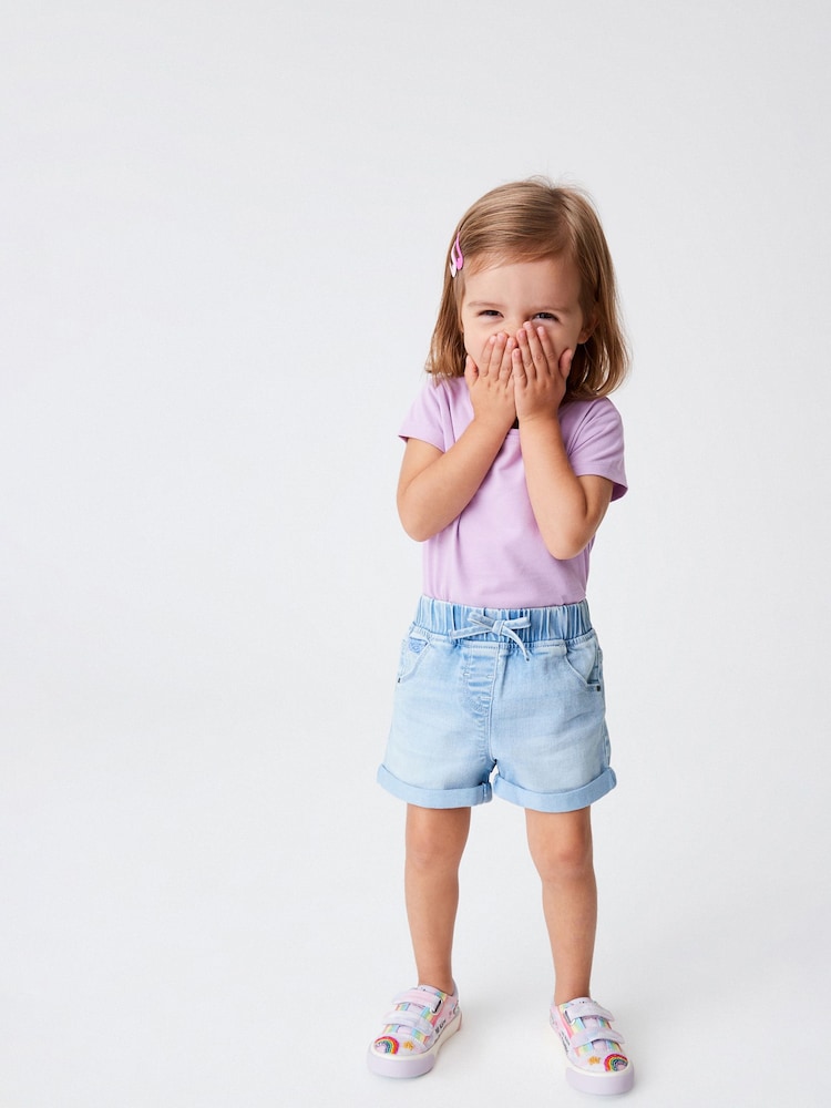 Denim Light Wash 1 Pack Elasticated Waist Shorts (3mths-10yrs) - Image 2 of 5