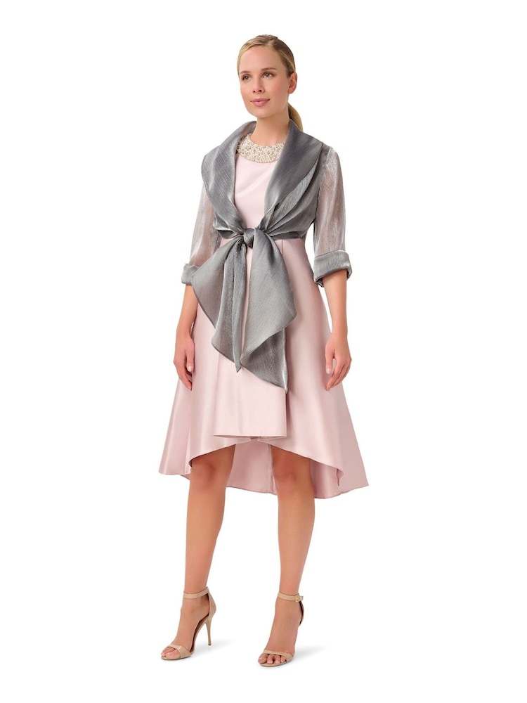 Adrianna Papell Silver Metallic Tie Front Cover-Up - Image 2 of 4