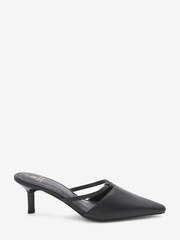 Schwarz - Forever Comfort® Chisel Kitten-Heel-Pantoletten mit Knotendesign - Bild 2 von 5