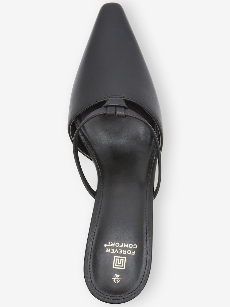 Schwarz - Forever Comfort® Chisel Kitten-Heel-Pantoletten mit Knotendesign - Bild 5 von 5 Schwarz - Forever Comfort® Chisel Kitten-Heel-Pantoletten mit Knotendesign - Bild 5 von 5