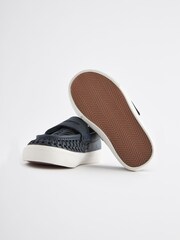 Navy Blue Woven Detail Contrast Sole Loafers - Image 9 of 9