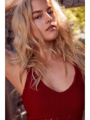 Red Stitch Cropped Vest - Image 1 of 6
