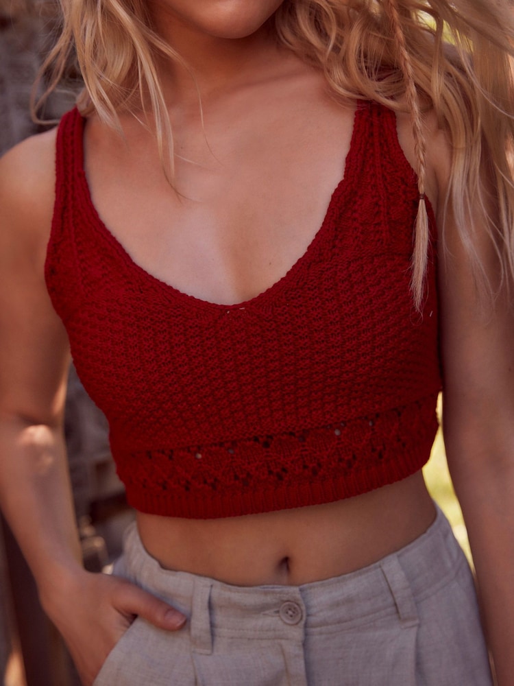 Red Stitch Cropped Vest - Image 4 of 6