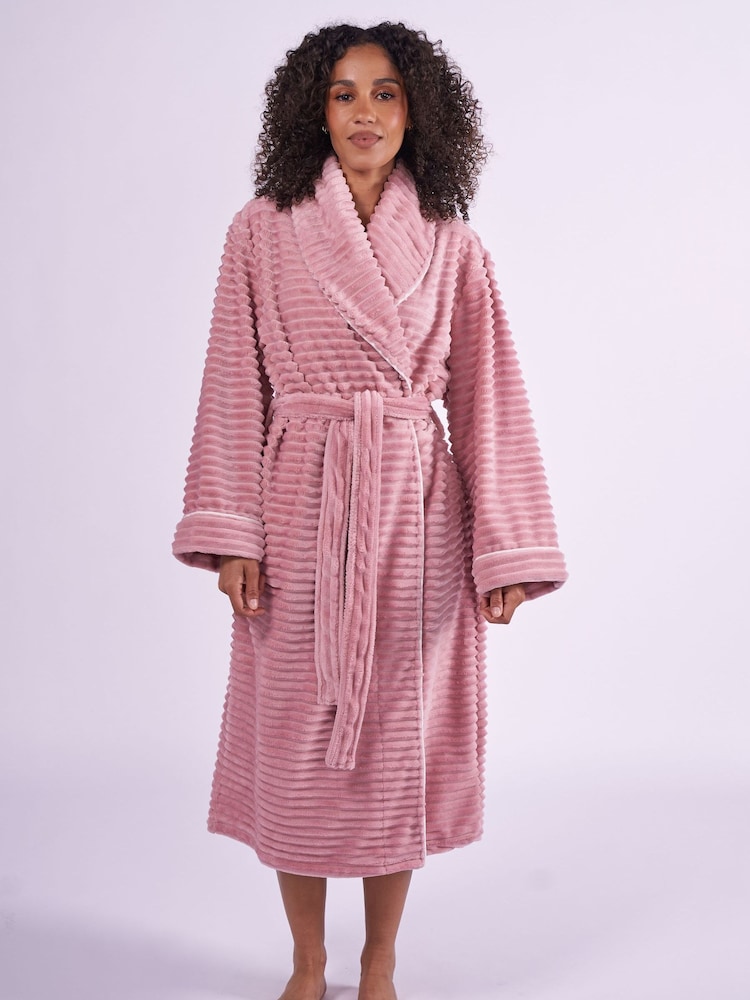 Cyberjammies Pink Cosy Stripe Robe - Image 1 of 4 Cyberjammies Pink Cosy Stripe Robe - Image 1 of 4