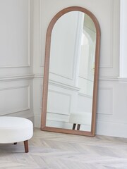 Jasper Conran London Oak Floor Length Arched Mirror - Image 1 of 3