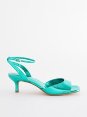 Emerald Green Forever Comfort® Metallic Kitten Heel Sandals - Image 2 of 8