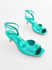 Emerald Green Forever Comfort® Metallic Kitten Heel Sandals - Image 3 of 8