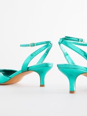 Emerald Green Forever Comfort® Metallic Kitten Heel Sandals - Image 4 of 8