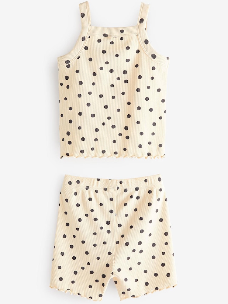 Светло-бежевый/розовый в горошек и в полоску - Cami Short Pyjamas 3 Pack (3-16yrs) - Изображение 3 из 3