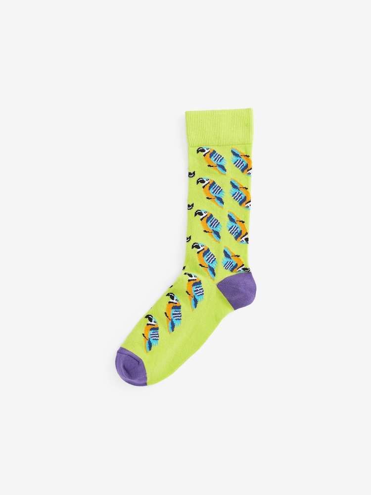 Oiseaux brillants - Lot de 8 paires de chaussettes à motif amusant - Image 6 of 8
