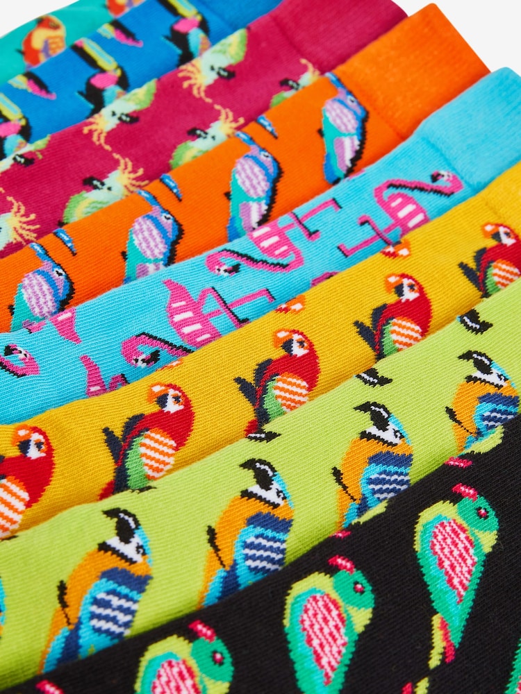 Bright Birds Fun Pattern Socks 8 Pack - Image 8 of 8 Bright Birds Fun Pattern Socks 8 Pack - Image 8 of 8