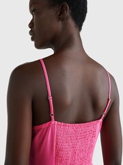 Tommy Hilfiger Pink Jacquard Flare Midi Dress - Image 3 of 6