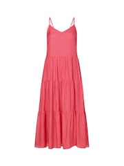 Tommy Hilfiger Pink Jacquard Flare Midi Dress - Image 5 of 6