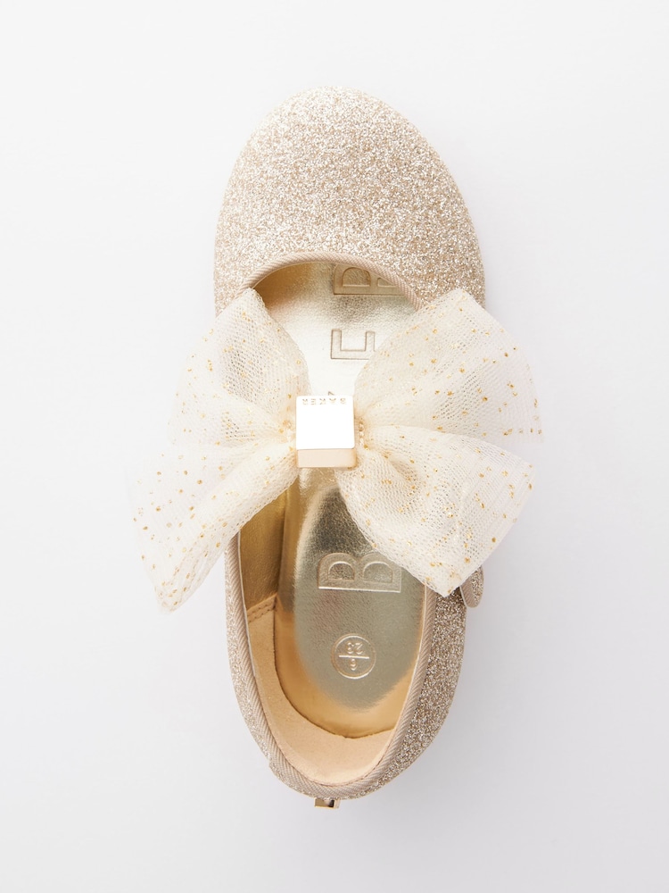 Or - Baker by Ted Baker Girls Mary Jane Bow Occasion Shoes - Image 5 of 7