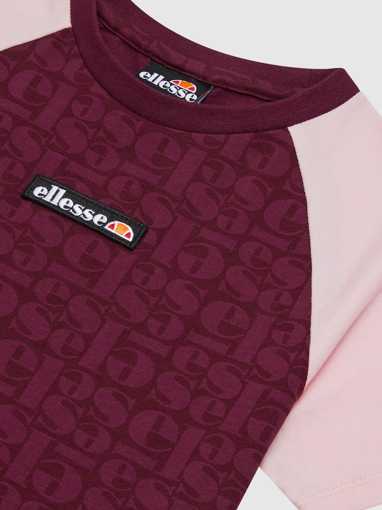 Ellesse Junior Maroon Red Bufaloro T-Shirt - Image 3 of 3