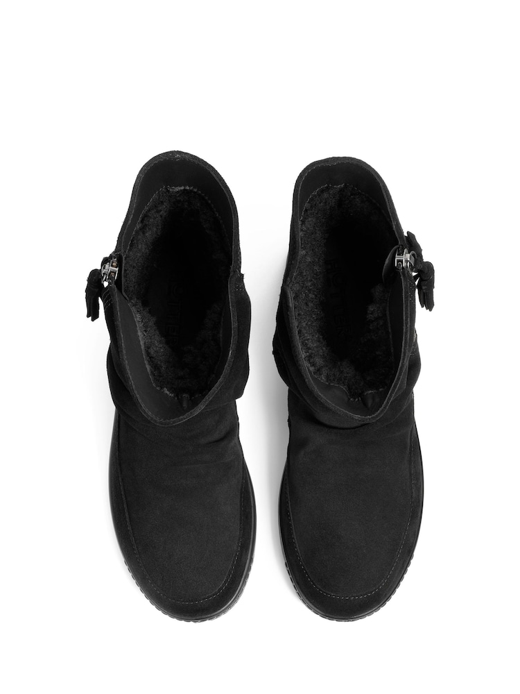 Hotter Black Wide Fit Pixie III Zip Fastening Boots - Image 4 of 4
