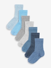 Svetlo-mornarsko modra - Nogavice Cotton Rich Fine Rib 7 Pack - Slika 1 iz 8