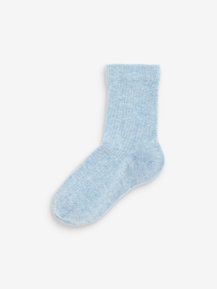 Blue/Navy Cotton Rich Fine Rib Socks 7 Pack - Image 6 of 8