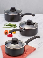 Judge 3 Piece Black Aluminium Saucepan Set - Image 1 of 3