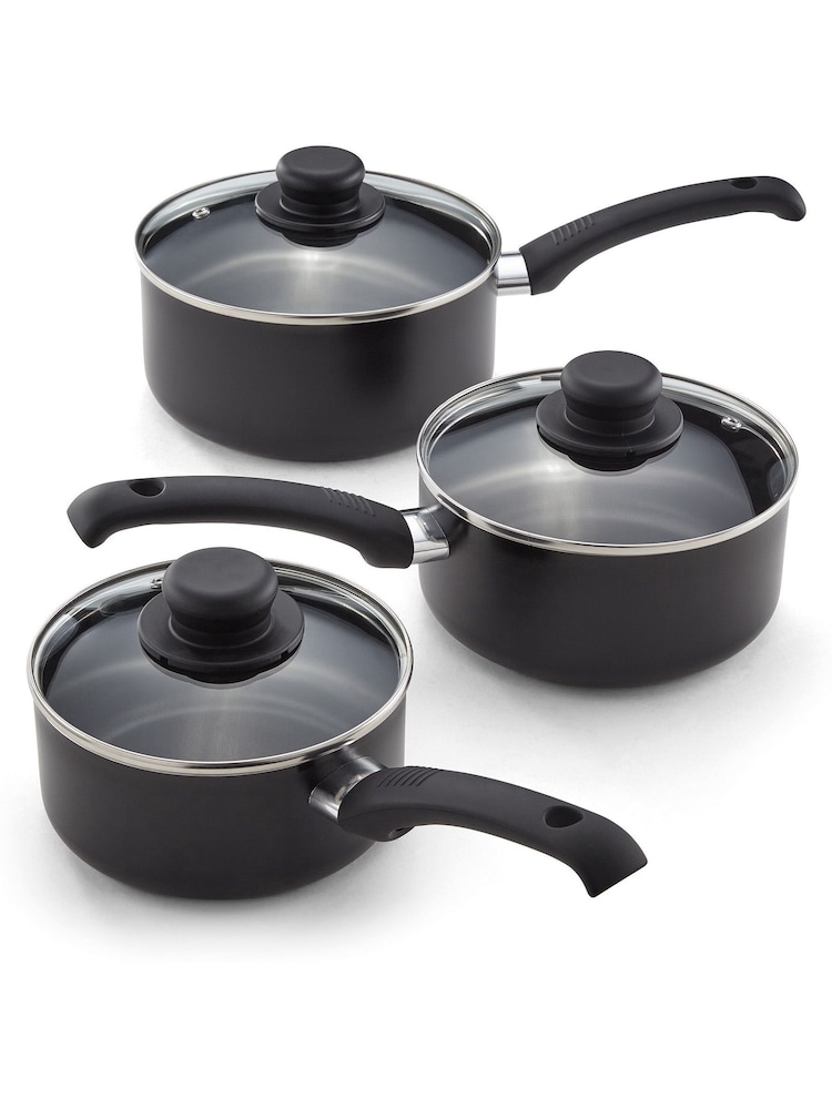 Judge 3 Piece Black Aluminium Saucepan Set - Image 3 of 3