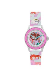 Peers Hardy Disney The Little Mermaid Silicone Strap Time Teacher Pink Watch - Image 1 of 4