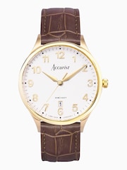 Accurist Mens Brown Classic Leather Strap Analogue Watch - Image 1 of 7