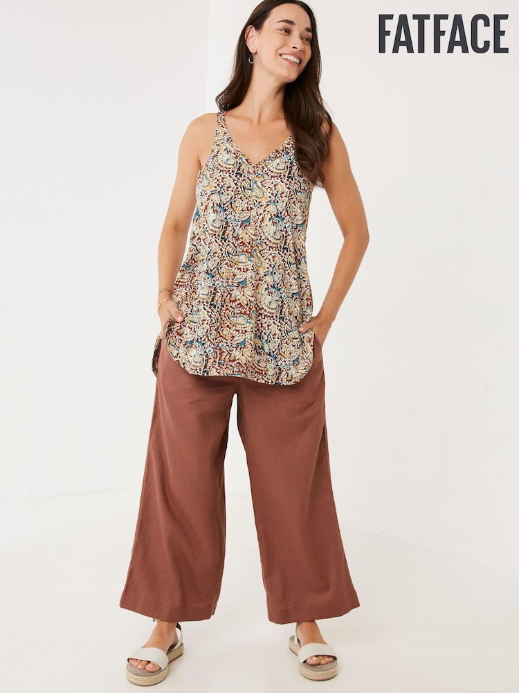 FatFace Scarlett Brown Spirit Paisley Longline Tunic - Image 1 of 4 FatFace Scarlett Brown Spirit Paisley Longline Tunic - Image 1 of 4