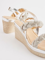 Silver Forever Comfort® Bling Plait Wedges - Image 7 of 8