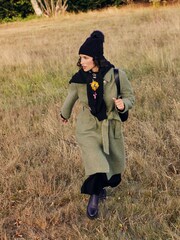 Monsoon Green Blair Bouclé Single Breasted Belt Coat - Image 1 of 6